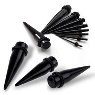 EXPANDÉR TAPER PIERCING EXPANDÉR SADA 12 KUSOV Čierny 1,6-16mm EXPANDÉR TAPER PIERCING EXPANDÉR SADA 12 KUSOV Čierny 1,6-16mm