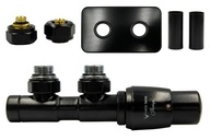 Term Twins ventil 50mm, čierna matná + PEX konektor + PR rozeta