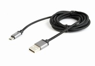 Micro USB kábel textilný oplet/1,8m/čierna Micro USB kábel textilný oplet/1,8m/čierna
