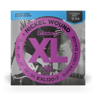 Struny pre elektrickú gitaru D'Addario EXL120-7 9-54 Struny pre elektrickú gitaru D'Addario EXL120-7 9-54