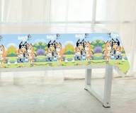 BLUEY fóliový obrus a Bingo dekorácie XXL NARODENINY BLUEY fóliový obrus a Bingo dekorácie XXL NARODENINY