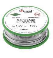 CÍN 1mm 100g SO STRIEBROM S-Sn976,3Ag3,7 CÍN 1mm 100g SO STRIEBROM S-Sn976,3Ag3,7