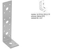 Pripojovací uholník KL3 50x150x35x2,5 Domax 10 ks