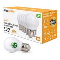 6x E27 G45 LED žiarovka 3W=25W 260lm 3 BERGE FARBY 6x E27 G45 LED žiarovka 3W=25W 260lm 3 BERGE FARBY