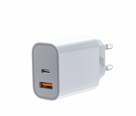 TB Nástenná nabíjačka 2x3A USB C + USB A biela Power Delivery biela TB Nástenná nabíjačka 2x3A USB C + USB A biela Power Delivery biela