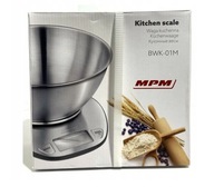 MPM Kuchynská váha BWK-01M strieborná/šedá 5 kg MPM Kuchynská váha BWK-01M strieborná/šedá 5 kg