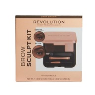 MAKEUP REVOLUTION Brow Sculpt Kit Tmavohnedá sada na úpravu obočia MAKEUP REVOLUTION Brow Sculpt Kit Tmavohnedá sada na úpravu obočia