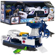 Shark Police Boat Set Automobily Príslušenstvo Zvuky