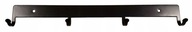Rovný vešiakový pás 40 cm, čierny lesk, 4 háčiky