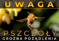 Veľký výstražný znak včiel na zadnej strane Veľký výstražný znak včiel na zadnej strane