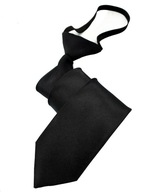 Obyčajná čierna kravata s gumičkou, rozviazaná