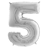 FÓLIOVÝ BALÓN, ČÍSLO 5, STRIEBORNÝ, 66 CM, GRABO FÓLIOVÝ BALÓN, ČÍSLO 5, STRIEBORNÝ, 66 CM, GRABO