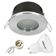 Hermetické svietidlo IP44 D-06 Chróm + LED GU10 10W Hermetické svietidlo IP44 D-06 Chróm + LED GU10 10W