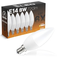 LED žiarovka E14 SMD 2835 8W 720 lm Halogénová sviečková sviečka malý závit LED žiarovka E14 SMD 2835 8W 720 lm Halogénová sviečková sviečka malý závit