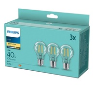 3x E27 PHILIPS LED žiarovka 4W = 40W FILAMENT RETRO