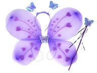 Kostým víly motýlie krídla ružovofialový
