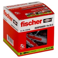 Hmoždinky DUOPOWER 8 ks 14x70 mm Fischer Hmoždinky DUOPOWER 8 ks 14x70 mm Fischer