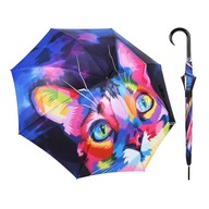 Dámsky dopplerovský dáždnik dlhý vzor mačky
