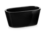 KERAMICKÝ KVETINÁČ KRYT Žľab 21cm ČIERNA KERAMICKÝ KVETINÁČ KRYT Žľab 21cm ČIERNA