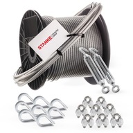 Pozinkovaný set oceľové lano 40m 1x19 2mm KIT Pozinkovaný set oceľové lano 40m 1x19 2mm KIT