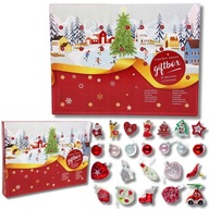 ADVENTNÝ KALENDÁR S ČERVENÝMI OBLIČKAMI 24 VIANOČNÝCH DEKORÁCIÍ ADVENTNÝ KALENDÁR S ČERVENÝMI OBLIČKAMI 24 VIANOČNÝCH DEKORÁCIÍ