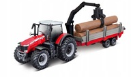 TRAKTOR Massey Ferguson 8740S + príves Bburago TRAKTOR Massey Ferguson 8740S + príves Bburago