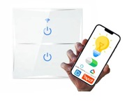 TUYA WIFI SPÍNAČ SVETLA BEZDRÔTOVÉ DOTYKOVÉ DVOJITÉ SMART TLAČIDLO