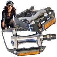 Odolné hliníkové MTB pedále pre intenzívnu jazdu na pedáloch s odrazkami Odolné hliníkové MTB pedále pre intenzívnu jazdu na pedáloch s odrazkami