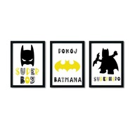 Sada 3 plagátov A4 Batman Superhrdina č.1 Sada 3 plagátov A4 Batman Superhrdina č.1