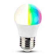 WiFi LED žiarovka V-TAC 4,5W E27 SMART Ball Tuya VT-5124 RGB+2700K-6400K WiFi LED žiarovka V-TAC 4,5W E27 SMART Ball Tuya VT-5124 RGB+2700K-6400K
