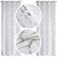 Hotová záclona Feza 140x250cm - biela/strieborná - priechodky Hotová záclona Feza 140x250cm - biela/strieborná - priechodky