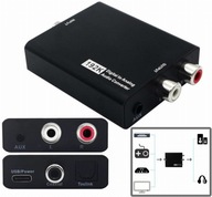 TOSLINK Koaxiálny k analógovému L/R + jack 192 kHz DAC