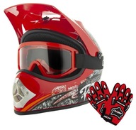 DETSKÁ ENDURO KRÍŽOVÁ PRILBA QUAD M+RUKAVICE+GOOGLES DETSKÁ ENDURO KRÍŽOVÁ PRILBA QUAD M+RUKAVICE+GOOGLES
