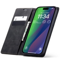 ELEGANTNÉ KOŽENÉ POUZDRO ZAPS MAGNETOVÁ PEŇAŽENKA ZATVORENÁ PRE IPHONE 15 PLUS