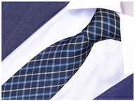 Pánska žakárová kockovaná kravata Slim Fit úzka sleď námornícka modrá GREG gw46 Pánska žakárová kockovaná kravata Slim Fit úzka sleď námornícka modrá GREG gw46
