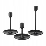 IKEA FULLTALIG Svietniky, 3 ks, čierne IKEA FULLTALIG Svietniky, 3 ks, čierne