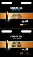 Duracell Optimum AAA LR3 alkalické batérie 8ks x2