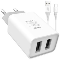 Sieťová nabíjačka 2 USB porty + kábel typu C Sieťová nabíjačka 2 USB porty + kábel typu C