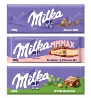 Sada mliečnej čokolády Milka, veľká, mix príchutí, 3 ks Sada mliečnej čokolády Milka, veľká, mix príchutí, 3 ks
