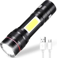 Malá VÝKONNÁ LED TAKTICKÁ BATERKA COB ZOOM T6 USB Malá VÝKONNÁ LED TAKTICKÁ BATERKA COB ZOOM T6 USB