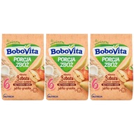 BOBOVITA Porcja Zbóż kaša 3 cereálie jablko-hruška 3x 210g BOBOVITA Porcja Zbóż kaša 3 cereálie jablko-hruška 3x 210g