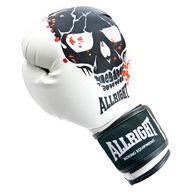 Allright tréningové sparing boxerské rukavice 12oz biele s lebkou Allright tréningové sparing boxerské rukavice 12oz biele s lebkou