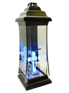 Veľká kaplnková sviečka, sklenený lampáš + LED krížik Veľká kaplnková sviečka, sklenený lampáš + LED krížik