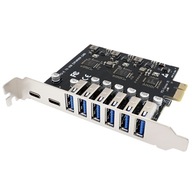 Karta adaptéra PCIe 1X na 8x USB (6A+2C) 5Gbps Gen2 Karta adaptéra PCIe 1X na 8x USB (6A+2C) 5Gbps Gen2