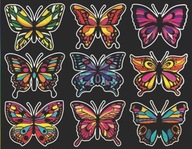 Zamatová omaľovánka 47x35 Colorvelvet motýle - Taliansko