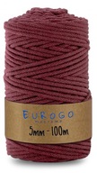 Spletená struna PRE MACRAME BORGUNDY 100m 5mm Spletená struna PRE MACRAME BORGUNDY 100m 5mm