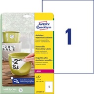 AVERY POLYESTEROVÉ ŠTÍTKY 210 X 297 MM ODNÍMATEĽNÉ AVERY POLYESTEROVÉ ŠTÍTKY 210 X 297 MM ODNÍMATEĽNÉ