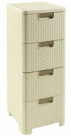Knižnica CURVER so zásuvkami 4x14L STYLE krémová Knižnica CURVER so zásuvkami 4x14L STYLE krémová
