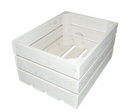 Biela dekoračná drevená krabička 40x30x21 cm