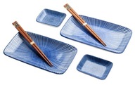 Súprava sushi keramiky s motívom Tokusa, modré vzory, pre 2 osoby Súprava sushi keramiky s motívom Tokusa, modré vzory, pre 2 osoby